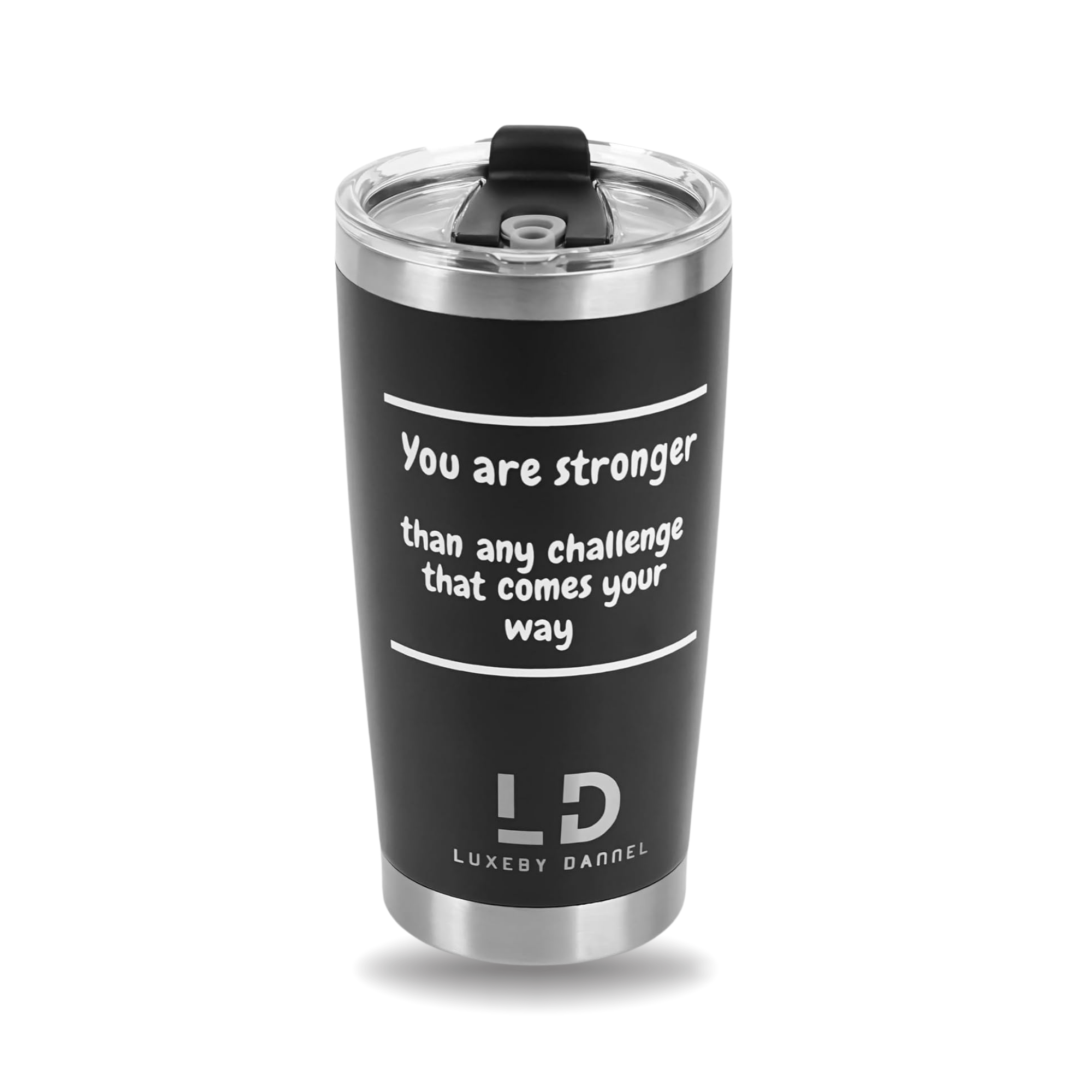 20oz Black Stainless Steel Inspirational Tumbler