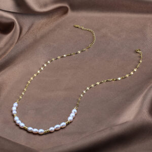 925 Sterling Silver Jewelry Freshwater Pearl Beaded Chain Necklaces