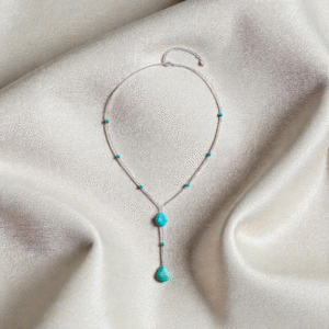925 Sterling Silver Turquoise Water Drop Necklace